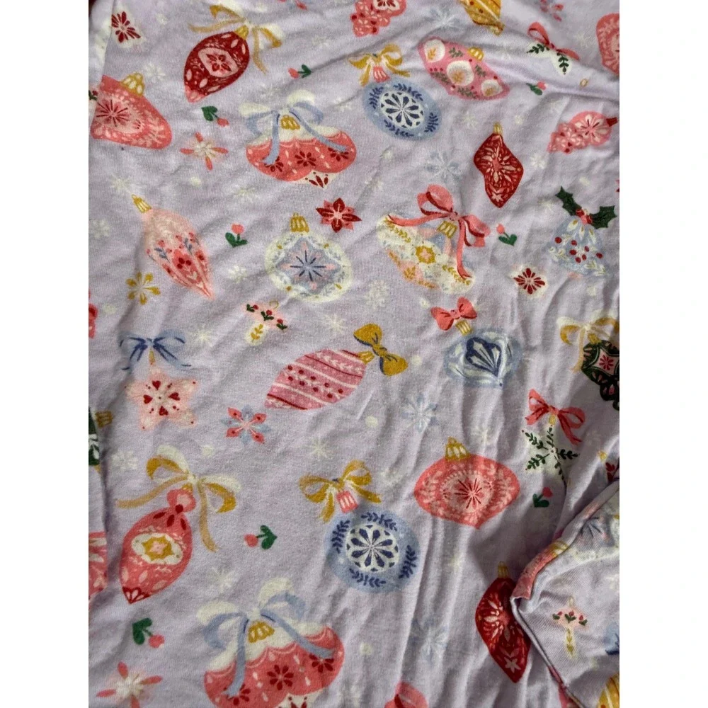 Posh Peanut purple long sleeve pajama top colorful‎ ornament print bamboo
